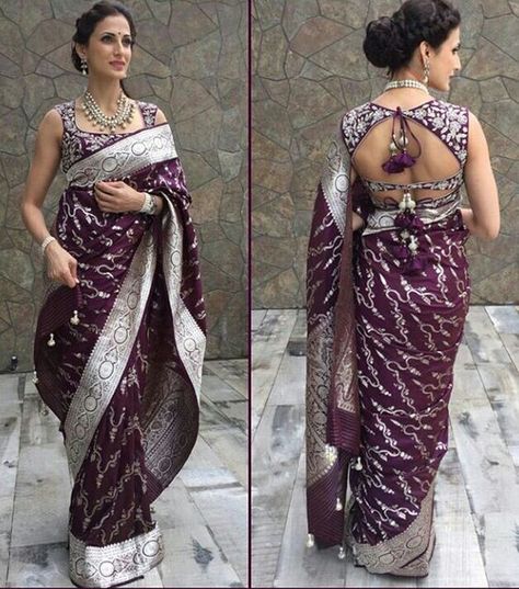 Shilpa Reddy, Banarasi Saree Blouse, Lace Blouse Design, Blouse Back Neck, Saree Blouse Neck Designs, Backless Blouse Designs, Blouse Back Neck Designs, Blouse Design Images, Designer Saree Blouse