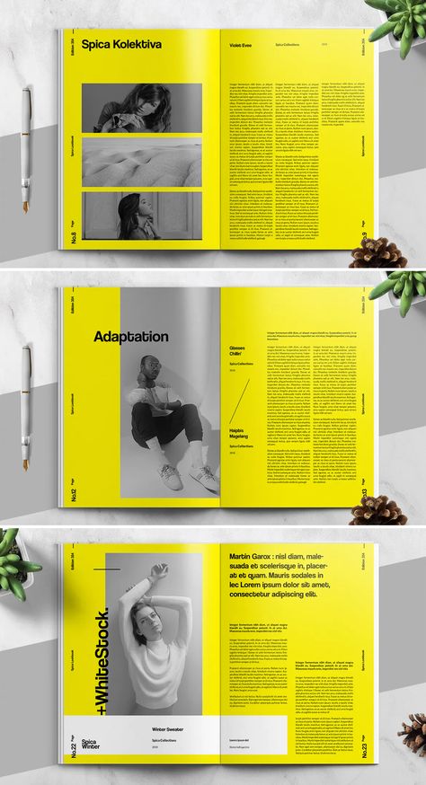 Art and Exhibition Catalog / Lookbook Template InDesign - 40 unique pages - A4 & US Letter format Art Catalogue Layout, Riso Chan, Art Catalogue Design, Exhibition Catalogue Design, Gallery Catalogue, Catalog Layout, Art Catalogue, Lookbook Template, Catalog Design Layout