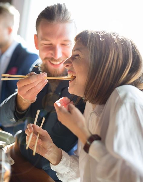 People Eating Together, Asian Food Photography, Friends Eating, Eating Sushi, Sushi Love, Photography For Couples, Hudson Valley New York, Find Your Soulmate, Romantic Wedding Photography