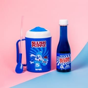 Slush Puppie Making Cup Blue Raspberry Syrup, Misfortune Cookies, Drinking Bird, Slushie Machine, Slush Puppy, Blueberry Syrup, Raspberry Syrup, Shot Glass Set, Flavored Syrup