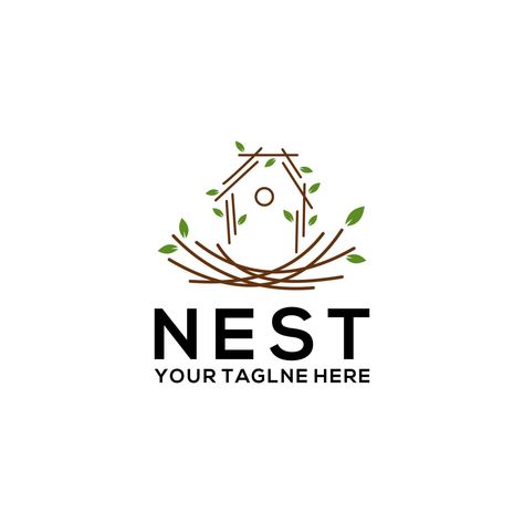 Mural Fence, Nest Painting, Nest Logo, Bird Nest Painting, Business Notes, Japanese Logo, Creative Advertising Design, Make Your Logo, Comfortable Home