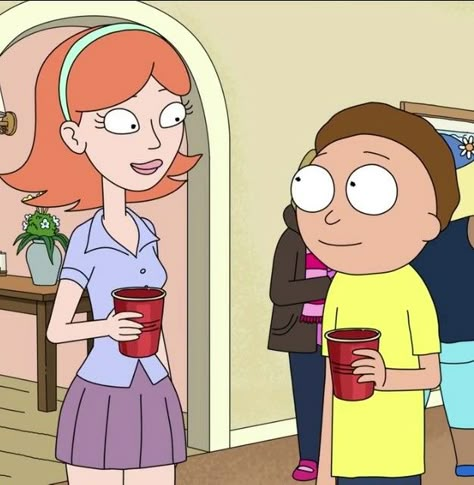 Jessica And Morty Costume, Rick And Morty Morty, Rick And Morty Oc Base, Morty X Jessica, Rick And Morty Profile Picture, Rick And Morty Profile Pic, Funny Rick And Morty Pfp, Rick And Morty Icon, Jessica Rick And Morty