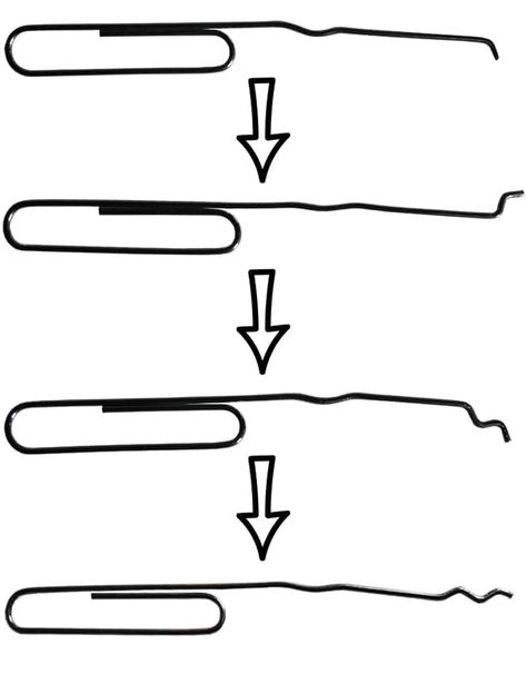 How to Pick a Lock With a Paperclip | Art-of-LockPicking.com How To Lockpick, Picking A Lock, How To Lock Pick, How To Pick A Lock With A Paperclip, Lock Picking Aesthetic, How To Pick A Lock, Lockpicking Tools, Miejski Survival, How To Pick Locks