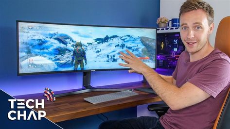 Samsung SUPER UltraWide Monitor Unboxing!  | The Tech Chap Check more at https://glow.si/samsung-super-ultrawide-monitor-unboxing-43-3210-120hz-the-tech-chap/ Desk Setup, Flatscreen Tv, Tablet, Technology, Electronic Products