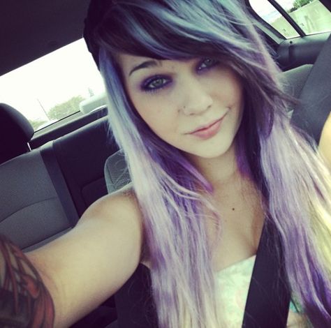 Purple:) Justin Bieber Story, Amber Katelyn Beale, Purple Brown Hair, Lilac Pastel, Emo Style, School Sucks, Scene Queens, Zombie Girl, Scene Kids