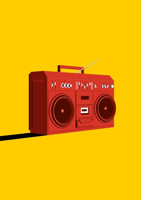 Boombox Character, Stereo Illustration, Boombox Illustration, Radio Illustration, 1980s Boombox, Boombox Art, Retro Stereo, 3d Animation Wallpaper, Adobe Animate