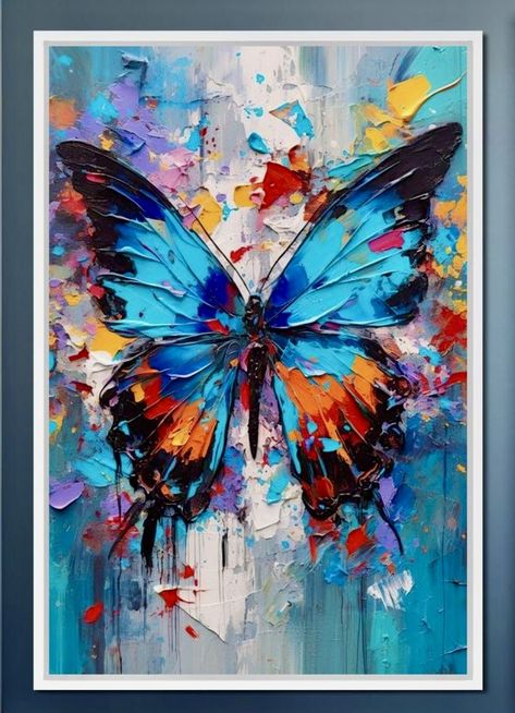 Sketch Painting Ideas, Butterfly Oil Painting, Butterfly Artwork Paintings, Abstract Butterfly Painting, Cool Abstract Paintings, Abstract Painting Butterfly, Nature Painting Images, 3d Butterfly Painting On Canvas, Detailed Butterfly Painting