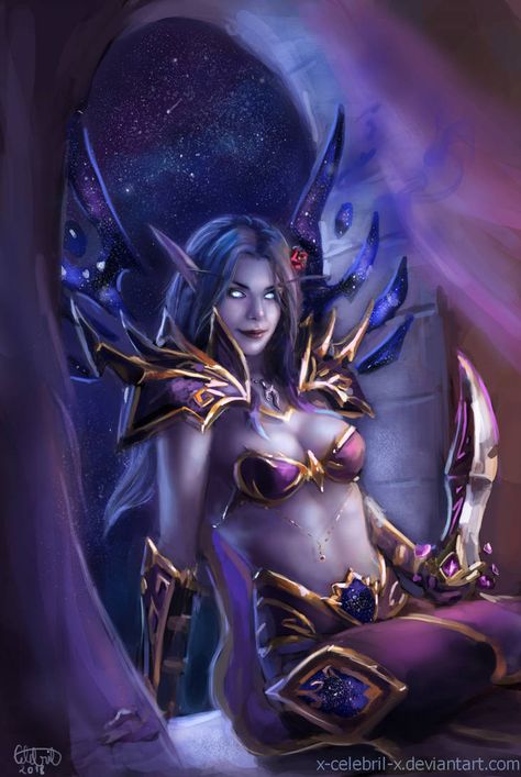 Mirendis Shadowblade by x-Celebril-x Void Elf Art, Maiev Shadowsong, Void Elf, Description Instagram, World Of Warcraft Characters, Warcraft Characters, Blood Elf, Elf Art, Warcraft Art