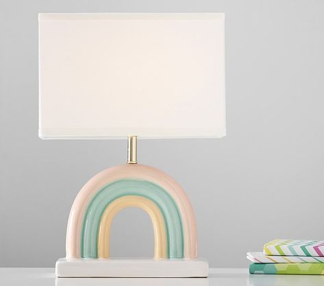 Ceramic Rainbow Lamp | Kids Lamp | Pottery Barn Kids Ceramic Rainbow, Rainbow Night Light, Rainbow Lamp, Interactive Lighting, Rainbow Bedroom, Kids Lamps, Rainbow Room, Toddler Bedroom, Rainbow Nursery