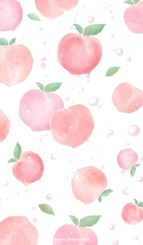 Fruit Wallpaper Pattern, Peach Wallpaper, Peach Aesthetic, Wallpaper Iphone Summer, Fruit Wallpaper, Poster Photo, Wallpaper Pastel, 수채화 그림, Wallpaper Tumblr