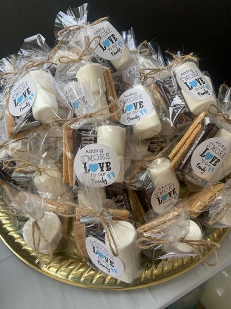 Adding S’more Love To Our Family, Smores Theme Gender Reveal, Smores Baby Shower Favors, S’more Gender Reveal, S'more Baby Shower Favors, Smore Baby Announcement, Smore Love Baby Shower Theme, Adding Smore Love To The Family, Smores Gender Reveal