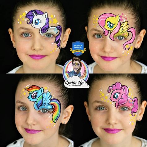 🦄💜My Little Pony💜🦄 Which one is your favorite ? . . . . #facepainter #facepainting #facepaint #instafacepaint #bodypainting #bodypaint… Mermaid Face Paint, Face Painting Unicorn, Face Painting Images, Animal Face Paintings, Face Painting Tips, Pony Makeup, Girl Face Painting, Face Paint Kit, Weird Vintage