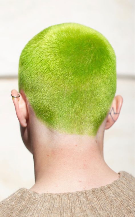 Lime Green Hair Men, Green Hair Men, Lime Hair, Heir Style, Men Hairstyle, Hair Idea, Buzz Cut, Lemon Lime, Green Hair