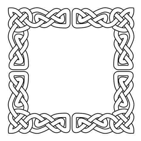 Celtic Knot Drawing, Celtic Border, Celtic Braid, Viking Pattern, Celtic Ornaments, Wiccan Symbols, Viking Designs, Celtic Patterns, Celtic Knotwork