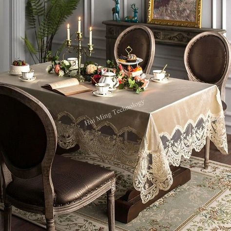 Cloth Tablecloths Rectangular Table | Golden Rectangular Cloth Tablecloth - Table Cloth - Aliexpress Dining Room Tablecloth, Farmhouse Rustic Kitchen, Nordic Chair, Embroidered Tablecloth, Rectangle Tablecloth, Lace Table, Holiday Fabric, White Table Cloth, Lace Tablecloth