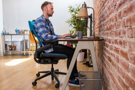 The 7 Things You Need for an Ergonomic Workstation - The New York Times Best Office Chair, Ergonomic Desk, Furniture Office, Ergonomic Office, Ergonomic Office Chair, Adjustable Height Desk, Office Setup, Led Desk Lamp, Support Pillows