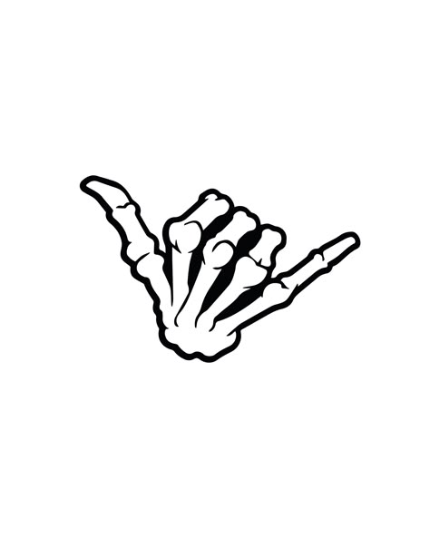 Cute Skeleton Doodle, Skeleton Hand Illustration, Skeleton Piece Sign Tattoo, Skeleton Logo, Skeleton Shaka, Skeleton Finger, Shaka Sign, Hand Png, Beginner Tattoos