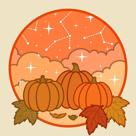 #halloween #circles #digitalart ##digitalartist #orange #october #pumpkin #fall #autumn #leaves #clouds #sparkles #stars #pastel #soft #aesthetic #stickers #cute #kawaii #original Halloween Pumpkin Art Drawing, Pastel Autumn Aesthetic, Autumn Stickers Free Printable, Cute Fall Pfp, Soft Halloween Aesthetic, Cute Witch Drawing, Pastel Soft Aesthetic, Cute Fall Drawings, Cute Pumpkin Drawing