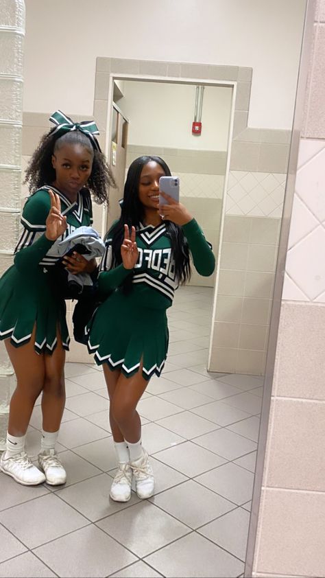 Stomp And Shake Cheers Uniforms, Stomp N Shake Cheer Uniforms, Stomp And Shake Uniforms, Black Cheer Uniforms, Cheer Warm Ups Outfits, Cheerleading Uniforms High School, Cute Cheer Uniforms, Basketball Cheerleaders, Cheer Warm Ups