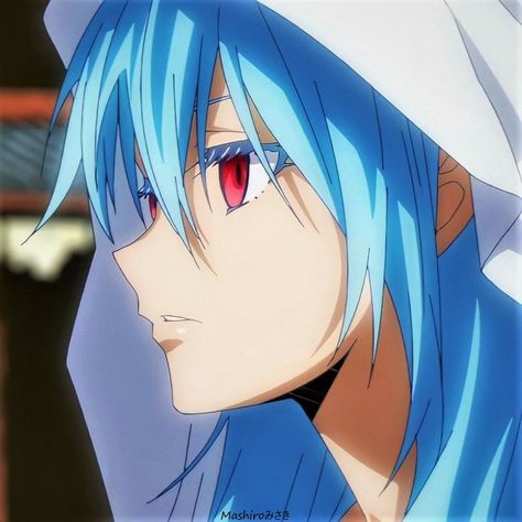 Rimuru Pfp, Rimuru Tempest, Side Profile, Blue Hair, Anime Character, Slime, Hair, Anime, Blue