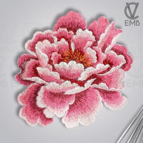 5 sizes 9 formats. Max 20x20cm. Large peony. Design digital. Instant download. Easy stitching. Patch. Download free sample .Clothes decor. Decor bag. Present. Satin technique. Diy Embroidery Hoop Stand, Peony Design, Embroidery Machine Designs, Machine Embroidery Quilts, Flower Machine Embroidery Designs, Digital Embroidery Patterns, Japanese Flower, Machine Embroidery Projects, Embroidery Works