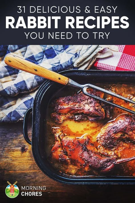 31 Delicious and Easy Rabbit Recipes You Need to Try Easy Rabbit Recipe, Roast Rabbit, Bunny Recipes, Rabbit Recipes, Rabbit Stew, Rabbit Dishes, Diy Bunny, Wild Game Recipes, Venison Recipes