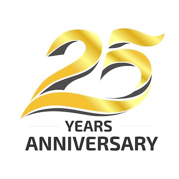 Premium Vector | 25 years gold anniversary vector logo template 25 Years Logo, 25th Anniversary Logo, 25 Years Anniversary, 25 Year Anniversary, Anniversary Sign, Anniversary Logo, Gold Anniversary, 25th Anniversary, Year Anniversary