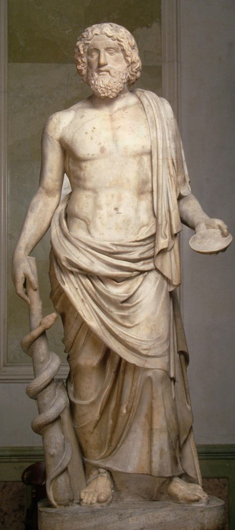 Asclepius Art, Full Body Sculpture, Full Body Statue, Body Statue, Body Sculpture, Roman Gods, Ancient Sculpture, Alexander The Great, Ancient Rome