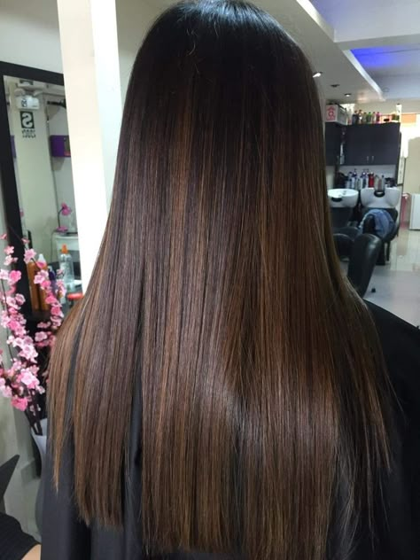 Balayage Straight Hair, Balayage Straight, Highlights For Dark Brown Hair, Brown Straight Hair, Rambut Brunette, Black Hair Balayage, Straight Black Hair, Hair Tint, Brown Hair Looks