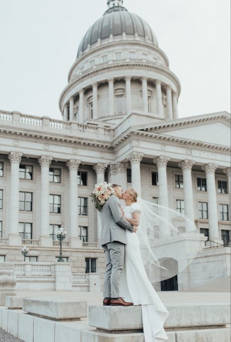 State Capital Photoshoot, Utah Capitol Bridals, Utah State Capital Bridals, Utah State Capitol Wedding, Utah Capitol Photoshoot, Building Photoshoot, Utah State Capitol, Capital Building, Black And White Couples