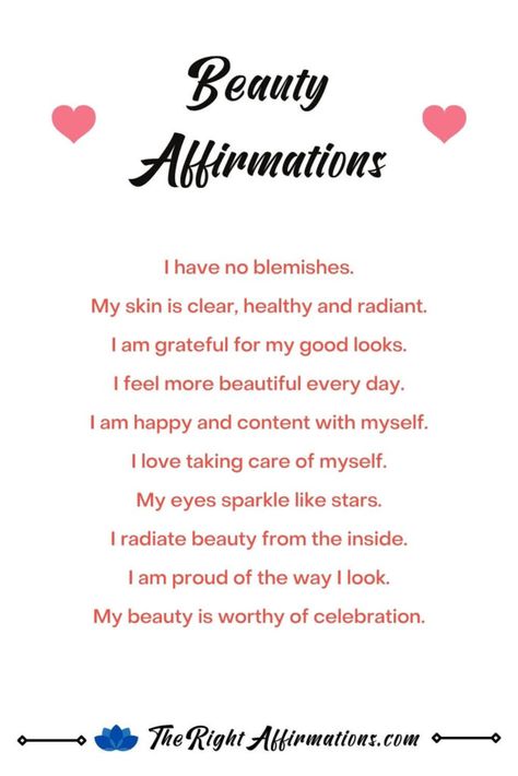 Affirmation About Beauty, Affirmations For Looks, Good Life Affirmations, I Declare Affirmations, Affirmation And Manifestation, Different Types Of Affirmations, Manifestation For Beauty, Daily Affirmations Beauty, Positive Beauty Affirmations