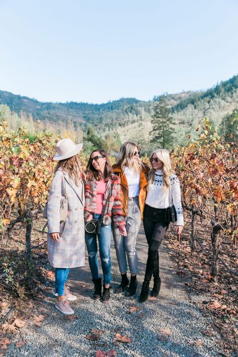 Napa Valley #travel #adventure #fun Wine Farm Outfit Winter, Wine Tasting Winter Outfit, Napa Valley Outfit Winter, Napa Valley Outfit Fall, Napa Valley Outfit, Napa Outfit, Vineyard Outfit, Wine Tasting Outfit, Napa Valley Trip