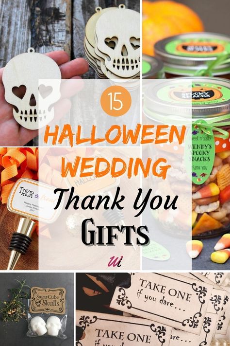 Check out these best 15 Halloween wedding thank you gifts and find adorable ideas for Halloween wedding favors that your guests will appreciate. Here are my top favorite gift ideas for fall autumn season, with a spooky gothic vibe or fun and chic pumpkin theme. If you're looking for creative DIY favors on a budget, scary edible favors, elegant trendy wedding favors, gift tags and labels, and unique favor boxes I got you covered. Wedding Fall Favors For Guests, Bridal Shower Favors Halloween, Witch Wedding Favors, Halloween Wedding Gift Ideas, Halloween Wedding Favours, Goth Wedding Favors For Guests, Halloween Wedding Favors For Guests, Gothic Wedding Favors For Guests, Spooky Wedding Favors