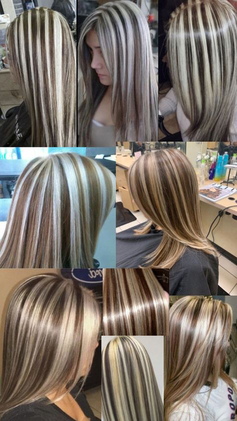 2000s chunky highlights blond and brown 2000s Chunky Highlights, Highlights Blond, 2000s Hair, Chunky Blonde Highlights, Skunk Hair, Blonde Highlights On Dark Hair, Chunky Highlights, Hair Inspiration Long, Brunette Hair With Highlights