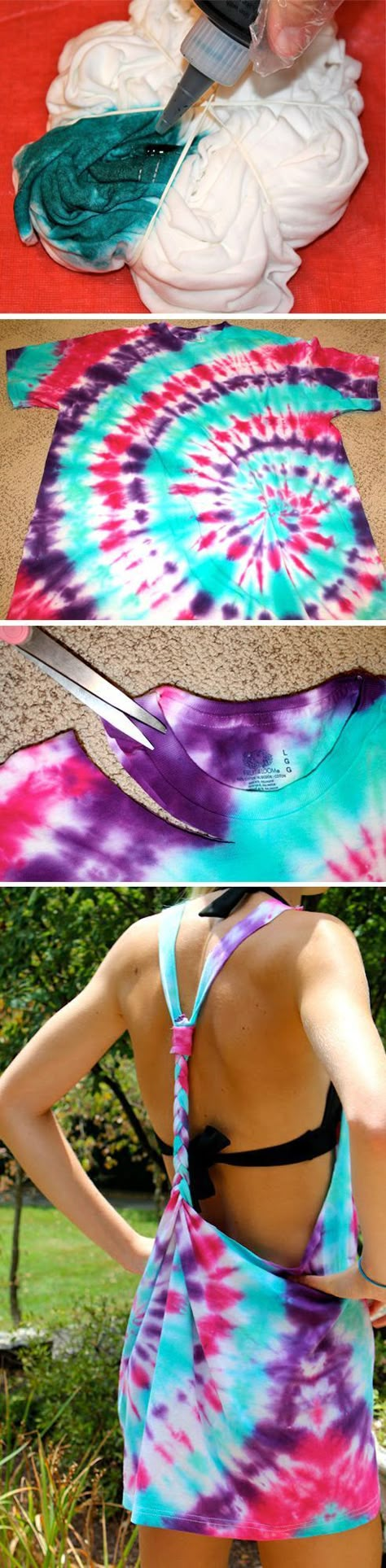 Tie Dye Swimsuit T Shirt Remake, Ty Dye, Tie Dye Swimsuit, Diy Projektit, Fest Outfits, Diy Tie, Diy Vetement, Tie Dye Diy, Nike Shox