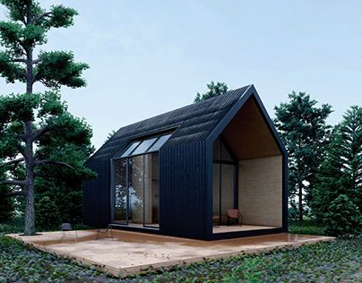 Large Tiny House Modern, Modern Tiny Farmhouse, Prefab Cabins Affordable, Small Modern House Plans 3 Bedroom, 15x30 House Plans, One Level Cabin, Small Chalet Design, 12x40 Tiny House Floor Plans, Small Cabins With Loft