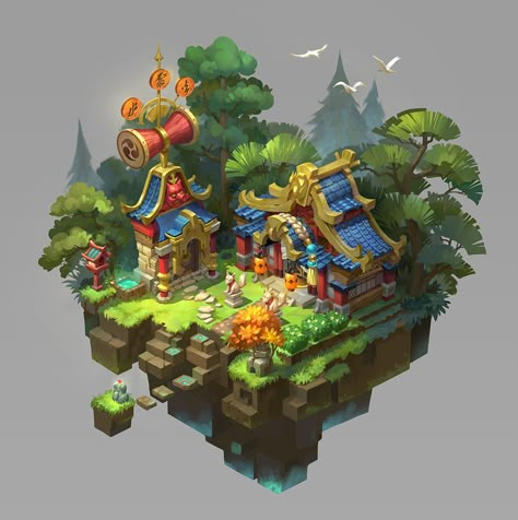 Environment Props, Bg Design, Building Concept, Isometric Art, Game Environment, Isometric Design, Isometric Illustration, Game Concept Art, Game Inspiration