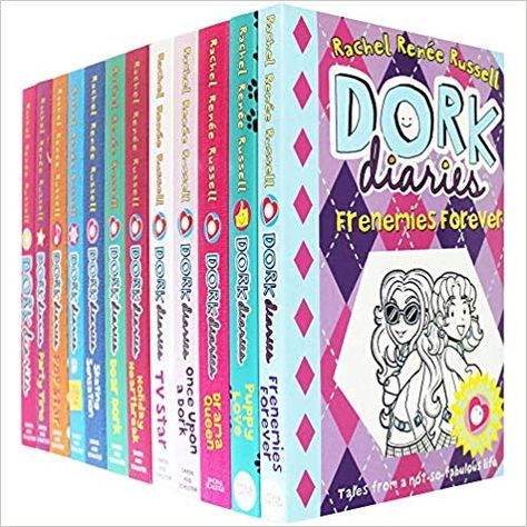 Dork Diaries By Rachel Renee Russell 12 Books Collection Set (Puppy Love, Holiday Heartbreak, TV Star, Pop Star, Frenemies Forever, Skating Sensation, Party Time): Rachel Renee Russell: 9781471176432: Amazon.com: Books Dork Diaries Series, Dork Diaries Books, Pop Star Party, Forever Puppy, Judy Moody, Dork Diaries, 12 Books, Nostalgia Aesthetic, Diary Book