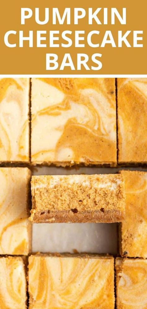 Easy 8x8 Desserts, Pumpkin Cheesecake Squares Bar Recipes, Pumpkin Cheesecake Bars Gluten Free, Pumpkin Swirl Bars, Small Batch Pumpkin Desserts, Small Pumpkin Cheesecake Recipe, 8x8 Pan Desserts, Small Batch Pumpkin Cheesecake, Pumpkin Swirl Cheesecake Bars