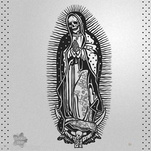 www.mikegiant.com Virgin Mary Skull Tattoo, Skull Mary Tattoo, Virgin Mary Flash Tattoo, Virgin Mary Tattoo Traditional Black, Grim Reaper Virgin Mary Tattoo, Santa Muerte Tattoo, Black Day, Mary Tattoo, Tattoo Old School