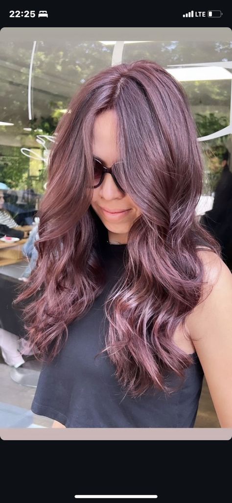 Mauve Purple Hair, Lavender Hair Balayage, Dusty Purple Hair, Hair Balayage Brunette, Lavender Hair, Mauve Purple, Hair Balayage, Balayage Brunette, Dusty Purple