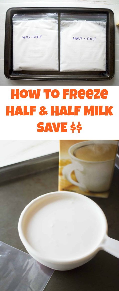 Do you have Half & Half milk close to the expiration date but don't want it go bad because of how expensive it was? Don't worry, you can freeze it! Freeze Half And Half, U Kitchen, Freezing Food Guide, Freezing Vegetables, Half And Half Cream, Half And Half Recipes, Creamy Cocktails, Emergency Food Storage, Crock Pot Freezer