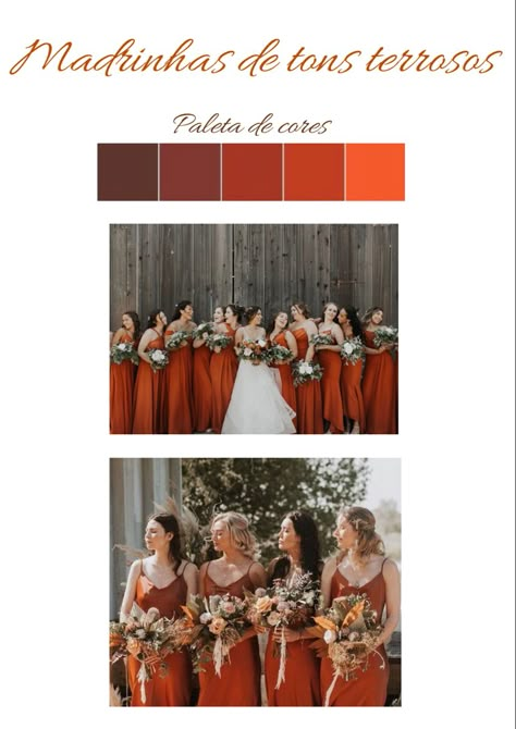 Terracota Bridesmaid Terracota, Boda Color Terracota, Bridesmaid Dress Color Schemes, Marriage Dress, Bridesmaid Dress Collection, Maroon Wedding, Bridal Bouquet Fall, Bridesmaid Inspiration, Bridal Decorations