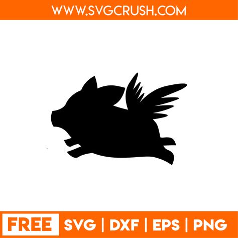 Pig Svg Free, Cricut Pins, Fly Quote, Pig Svg, Tractor Farming, Pig Pattern, Flying Pigs, Diy Screen, Diy Screen Printing