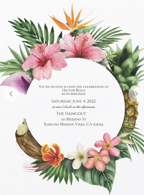 Hawaiian Wedding Invitations, Tropical Birthday Invitations, Hibiscus Wedding, Tropical Invitations, Tropical Wedding Inspiration, Island Party, Paradise Wedding, Hawaiian Party Decorations, Summer Party Invitations