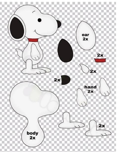 Snoopy Template Free Pattern, Snoopy Christmas Decorations, Felt Plushie, Snoopy Plush, Dog Patterns, Felt Crafts Diy, Bullet Journal Design Ideas, Snoopy Christmas, Plush Pattern