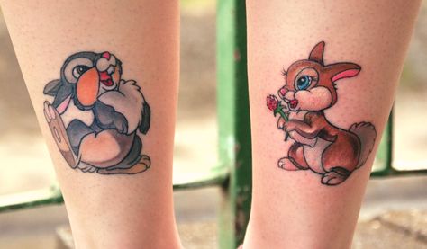 -- Miss Bunny Tattoo, Bunny Matching Tattoo, Thumper And Miss Bunny Tattoo, Bunny And Butterfly Tattoo, Bambi Tattoo Disney, Thumper And Flower Tattoo, Disney Couple Tattoos, White Rabbit Tattoo, Candy Tattoo