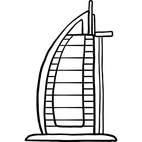 Burj Al Arab Drawing, Arab Drawing, Geronimo Stilton, Red Monochrome, Burj Al Arab, Character Flat, Rounded Rectangle, Perspective Drawing, Free Icon