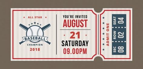 26+ Baseball Ticket Templates in AI | Word | Pages | PSD | Publisher | InDesign | Free & Premium Templates Sports Ticket Design, Baseball Ticket Gift, Ticket Template Free Printables, Baseball Ticket Invitation, Happy Birthday Baseball, Baseball Tickets, Baseball Fundraiser, Baseball Card Template, Ticket Template Free