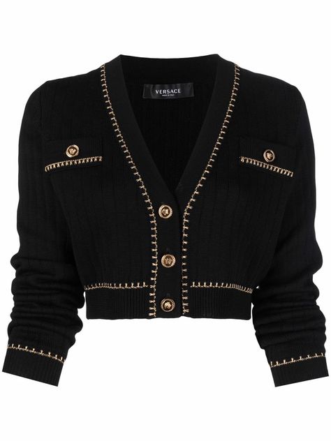 Versace Cardigan, Versace Clothes, Koleksi Parfum, Versace Logo, Crop Cardigan, Cardigan Crop, Medusa Head, Versace Outfit, Elegante Casual